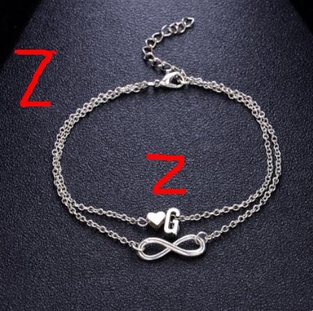 Bild von Armband Silberfarbe Unendlichkeit Symbol Anfangsbuchstabe/ Großbuchstabe Message " Z " 21cm lang, 1 Strang