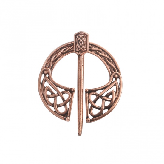 Picture of Viking Brooch Round Red Copper 50mm x 39mm, 1 Piece
