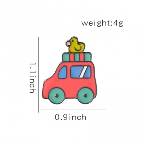 Изображение Основы для Брошей Автомобиль Утка Красный 28мм x 23мм, 1 ШТ