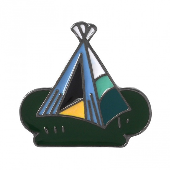 Picture of Pin Brooches Tent Multicolor 25mm x 23mm, 1 Piece