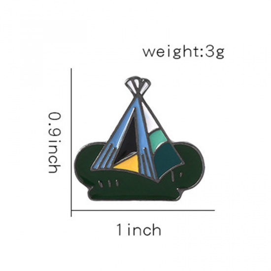 Изображение Основы для Брошей Палатка Разноцветный 25мм x 23мм, 1 ШТ