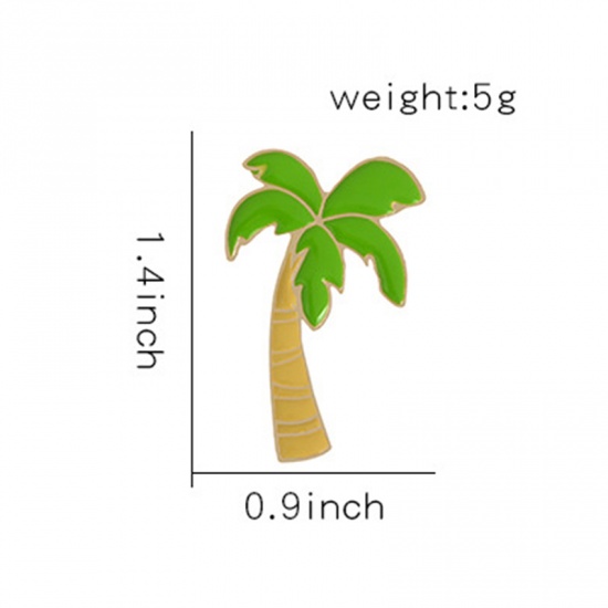 Изображение Основы для Брошей Кокосовая пальма Зеленый 36мм x 23мм, 1 ШТ