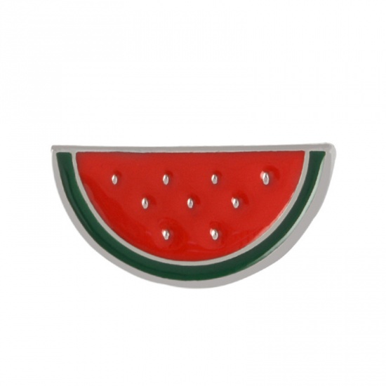 Bild von Brosche Wassermelone Rot 23mm x 13mm, 1 Stück