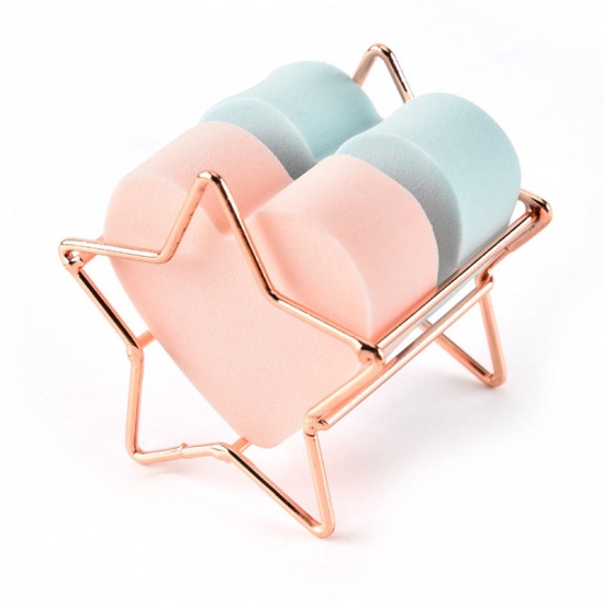 Picture of Titanium Steel Beauty Egg Shelf Storage Rack Cat Animal Rose Gold 60mm x 50mm, 1 Piece