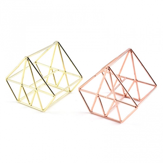 Picture of Titanium Steel Beauty Egg Shelf Storage Rack Cat Animal Rose Gold 60mm x 50mm, 1 Piece