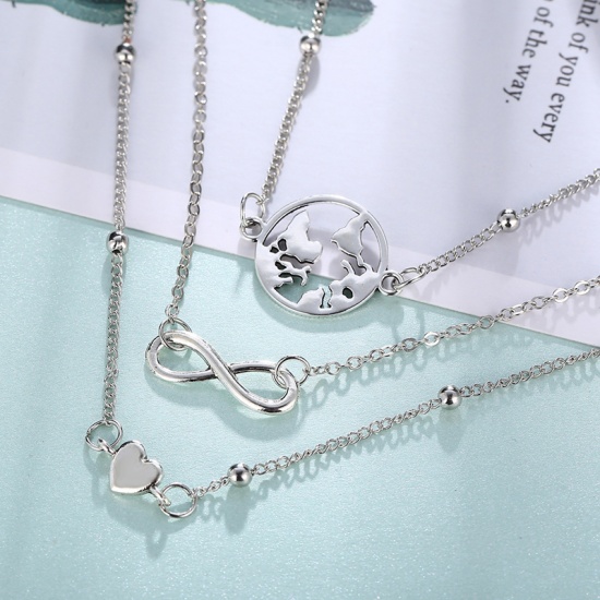 Picture of Anklet Silver Tone Infinity Symbol Heart 1 Set ( 2 PCs/Set)