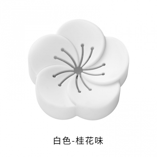 Immagine di Polipropilene Scatola di Deodorizzazione Per Aromaterapia Fiore Bianco 65mm x 65mm, 1 Pz