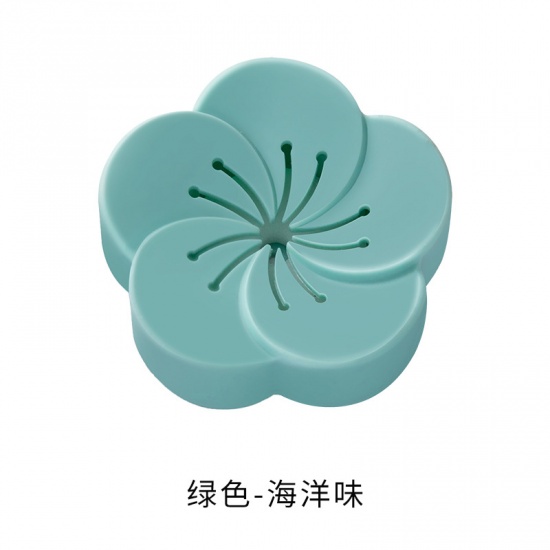 Immagine di Polipropilene Scatola di Deodorizzazione Per Aromaterapia Fiore Verde Blu 65mm x 65mm, 1 Pz