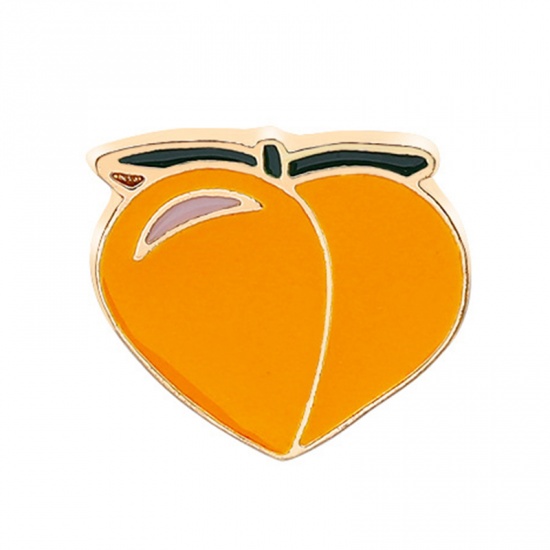 Picture of Pin Brooches Orange 17mm x 15mm, 1 Piece