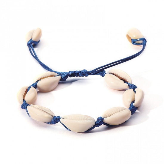 Picture of Shell Ocean Jewelry Bracelets Deep Blue Woven 20cm(7 7/8") long, 1 Piece