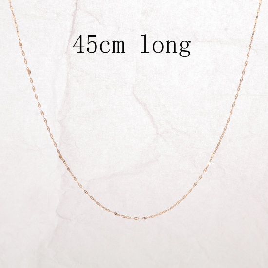Picture of 1 Piece Vacuum Plating Simple & Casual Stylish 18K Gold Color 304 Stainless Steel Lips Chain Necklace For Women 45cm(17 6/8") long