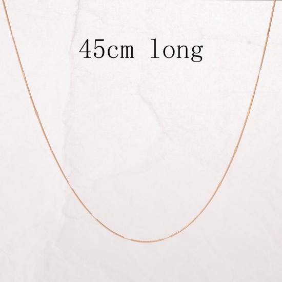 Picture of 1 Piece Vacuum Plating Simple & Casual Stylish 18K Gold Color 304 Stainless Steel Snake Chain Necklace For Women 45cm(17 6/8") long