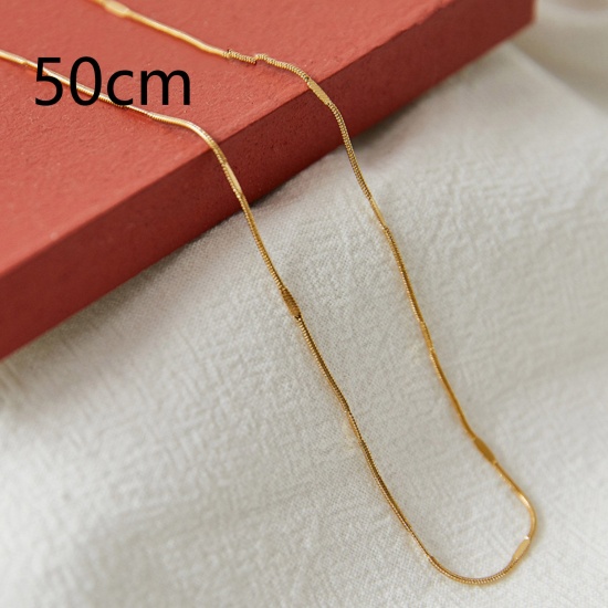 Picture of Eco-friendly Simple & Casual Stylish 18K Gold Color 304 Stainless Steel Snake Chain Necklace For Women 50cm(19 5/8") long, 1 Piece