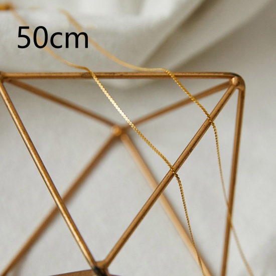 Picture of Eco-friendly Simple & Casual Stylish 18K Gold Color 304 Stainless Steel Carambola Chain Necklace For Women 50cm(19 5/8") long, 1 Piece