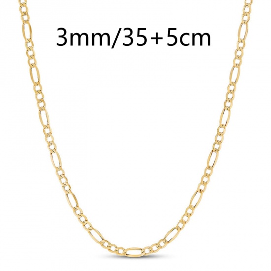 Picture of Eco-friendly Simple & Casual Stylish 18K Gold Color 304 Stainless Steel Figaro Chain Choker Necklace For Women 35cm(13 6/8") long, 1 Piece