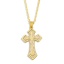 Immagine di Ecologico Semplice & Casual Religione Placcato Oro 18K Ottone Catena a Pallini Croce Unisex 42cm Lunghezza, 1 Pz