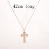 Picture of Eco-friendly Simple & Casual Religious 18K Gold Plated Brass Ball Chain Cross Unisex 42cm(16 4/8") long, 1 Piece