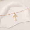 Picture of Eco-friendly Simple & Casual Religious 18K Gold Plated Brass Ball Chain Cross Unisex 42cm(16 4/8") long, 1 Piece