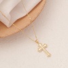 Picture of Eco-friendly Simple & Casual Religious 18K Gold Plated Brass Ball Chain Cross Unisex 42cm(16 4/8") long, 1 Piece