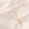 Picture of Eco-friendly Simple & Casual Religious 18K Gold Plated Brass Ball Chain Cross Unisex 42cm(16 4/8") long, 1 Piece