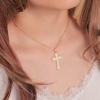 Picture of Eco-friendly Simple & Casual Religious 18K Gold Plated Brass Ball Chain Cross Unisex 42cm(16 4/8") long, 1 Piece