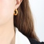 Immagine di 1 Paio Semplice & Casual Elegante 18K Vero Oro Placcato 304 Acciaio Inossidabile Forma di C Onda Orecchini Circolari Per Donne 2.2cm x 1.7cm