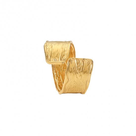 Immagine di 1 Pz Placcatura Sottovuoto Semplice & Casual Elegante 18K Oro riempito 304 Acciaio Inossidabile Aperto Anello Unisex 19mm (taglia di US: 9)