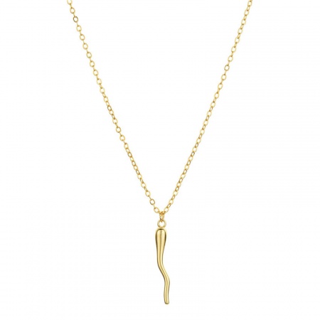 Eco-friendly Simple & Casual Stylish 14K Gold Plated Brass Link Cable Chain Irregular Pendant Necklace Unisex 45cm(17 6/8") long, 1 Piece