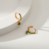 Bild von Umweltfreundlich Exquisit Stilvoll 18K Vergoldet Kupfer & Kubisch Zirkonia Tropfen Ohrring Für Frauen 2.1cm x 1cm, 1 Paar