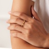 Immagine di 1 Pz Placcatura Sottovuoto Elegante Elegante 18K Vero Oro Placcato 304 Acciaio Inossidabile Aperto Regolabile Irregolare Imitata Perla Anello Per Donne 17mm (taglia di US: 6.5)