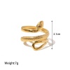 Immagine di 1 Pz Placcatura Sottovuoto Retrò Elegante 18K Vero Oro Placcato 304 Acciaio Inossidabile Aperto Serpente Struttura Anello Per Donne 17mm (taglia di US: 6.5)