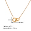 Picture of 1 Piece Vacuum Plating Simple & Casual Stylish 18K Real Gold Plated 304 Stainless Steel Curb Link Chain Bicyclic Pendant Necklace For Women 40cm(15 6/8") long