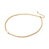 Picture of 1 Piece Vacuum Plating Dainty Stylish 18K Real Gold Plated 304 Stainless Steel & Natural Pearl Ball Chain Necklace For Women 41cm(16 1/8") long