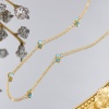 Изображение 1 ШТ вакуумное покрытие Ретро Стильный 14K Реальный Позолоченные 304 Нержавеющая Сталь И Полива Позолоченные цепочки Злой Глаз Ожерелья Для женщин 43см длина