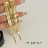 Picture of Eco-friendly Simple & Casual Stylish 14K Real Gold Plated 304 Stainless Steel Link Chain Tassel Earrings For Women 11.3cm x 1.1cm, 1 Pair