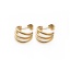 Immagine di 1 Paio Placcatura Sottovuoto Semplice & Casual Elegante 18K Vero Oro Placcato 304 Acciaio Inossidabile forma di C Orecchini a Perno Per Donne 1.4cm x 1.4cm