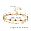 Picture of Eco-friendly Exquisite Stylish 18K Real Gold Plated Copper & Cubic Zirconia Flower Round Hollow Multilayer Layered Bracelet For Women 17cm(6 6/8") long, 1 Piece