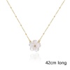 Picture of 1 Piece Vacuum Plating Stylish 18K Real Gold Plated 304 Stainless Steel & Natural Shell Link Cable Chain Flower Pendant Necklace 42cm(16 4/8") long