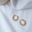 Picture of Eco-friendly Simple & Casual Stylish 14K Real Gold Plated Brass Braided Hoop Earrings For Women 16mm Dia., 1 Pair