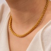 Picture of 1 Piece Vacuum Plating Simple & Casual Stylish 18K Real Gold Plated 304 Stainless Steel Curb Chain Necklace Unisex 40cm(15 6/8") long