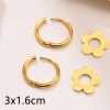 Bild von 1 Paar Vakuumbeschichtung Süß Stilvoll 18K Gold plattiert 316L Edelstahl Blumen Ohrring Für Frauen 3cm x 1.6cm