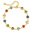 Picture of Eco-friendly Sweet & Cute Valentine's Day 18K Real Gold Plated Brass & Glass Link Chain Heart Bracelets For Women 16cm(6 2/8") long, 1 Piece