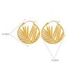 Immagine di Ecologico Elegante Semplice 18K Oro riempito 304 Acciaio Inossidabile Foglia orecchino cerchio Per Donne 3.9cm x 3.8cm, 1 Paio