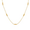 Picture of 1 Piece Vacuum Plating Stylish Simple 18K Real Gold Plated 304 Stainless Steel Link Cable Chain Rectangle Splicing Choker Necklace For Women 39cm(15 3/8") long