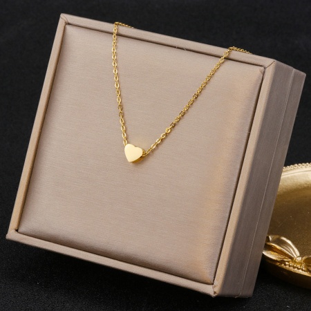 Picture of Eco-friendly Minimalist Stylish 18K Real Gold Plated 304 Stainless Steel Link Cable Chain Heart Round Pendant Necklace For Women Mother's Day