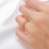 Bild von Umweltfreundlich Einfach und lässig Ins Stil 18K Gold plattiert Messing Offen Spitze Hohl Ring Für Frauen Muttertag 16mm（US Größe:5.25), 1 Stück