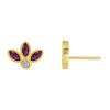 Bild von Hypoallergen Süß Exquisit 18K Echtgold plattiert Messing & Kubisch Zirkonia Klee Ohrring Ohrstecker Für Frauen Party 1,3cm x 1cm, 1 Paar
