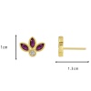 Bild von Hypoallergen Süß Exquisit 18K Echtgold plattiert Messing & Kubisch Zirkonia Klee Ohrring Ohrstecker Für Frauen Party 1,3cm x 1cm, 1 Paar