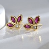 Bild von Hypoallergen Süß Exquisit 18K Echtgold plattiert Messing & Kubisch Zirkonia Klee Ohrring Ohrstecker Für Frauen Party 1,3cm x 1cm, 1 Paar