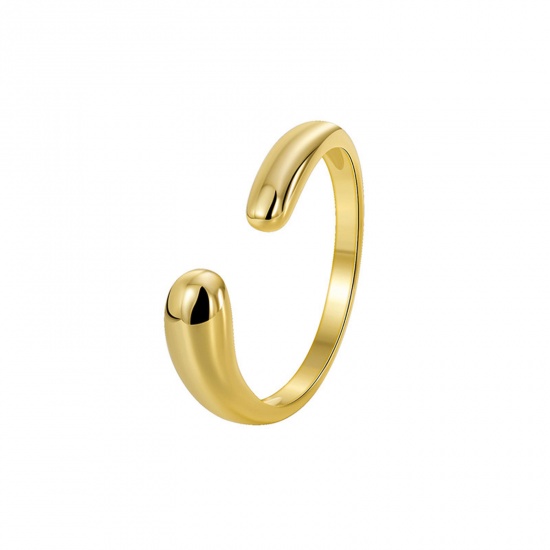 Picture of Eco-friendly Stylish Simple 18K Real Gold Plated Brass Open Rings Unisex Anniversary 17mm(US Size 6.5), 1 Piece